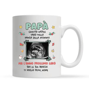 Taza personalizada para papá | Regalo personalizado para padre | estaré en el vientre de mami