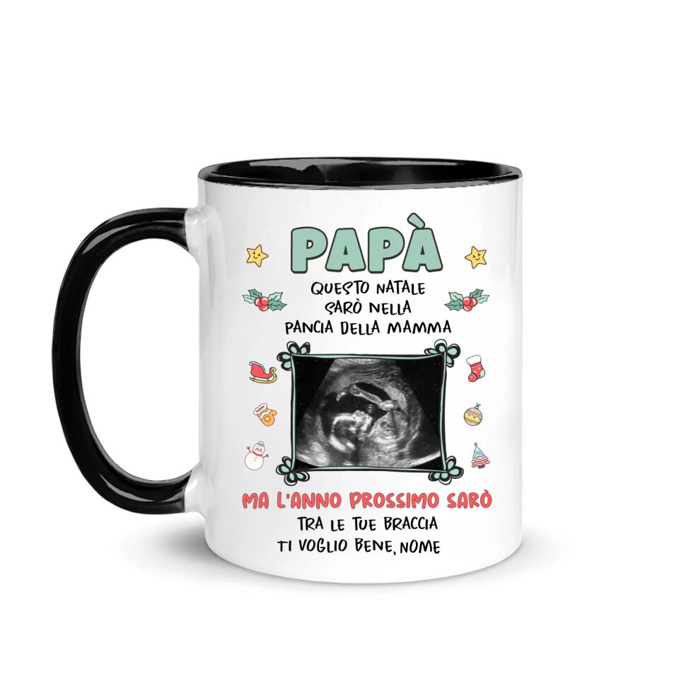 Taza personalizada para papá | Regalo personalizado para padre | estaré en el vientre de mami