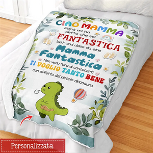 Manta de bebé personalizada | Regalo personalizado para madre embarazada | Hola mamá papá me dijo que eres fantástica.