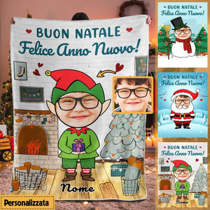 Coperta neonato personalizzata per figli| Regalo personalizzato per ragazza/ragazzo| Buon natale & Felice anno nouvo