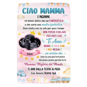 Manta de bebé personalizada para mamá | Regalo personalizado para mamá | Mamá te amo de pies a cabeza