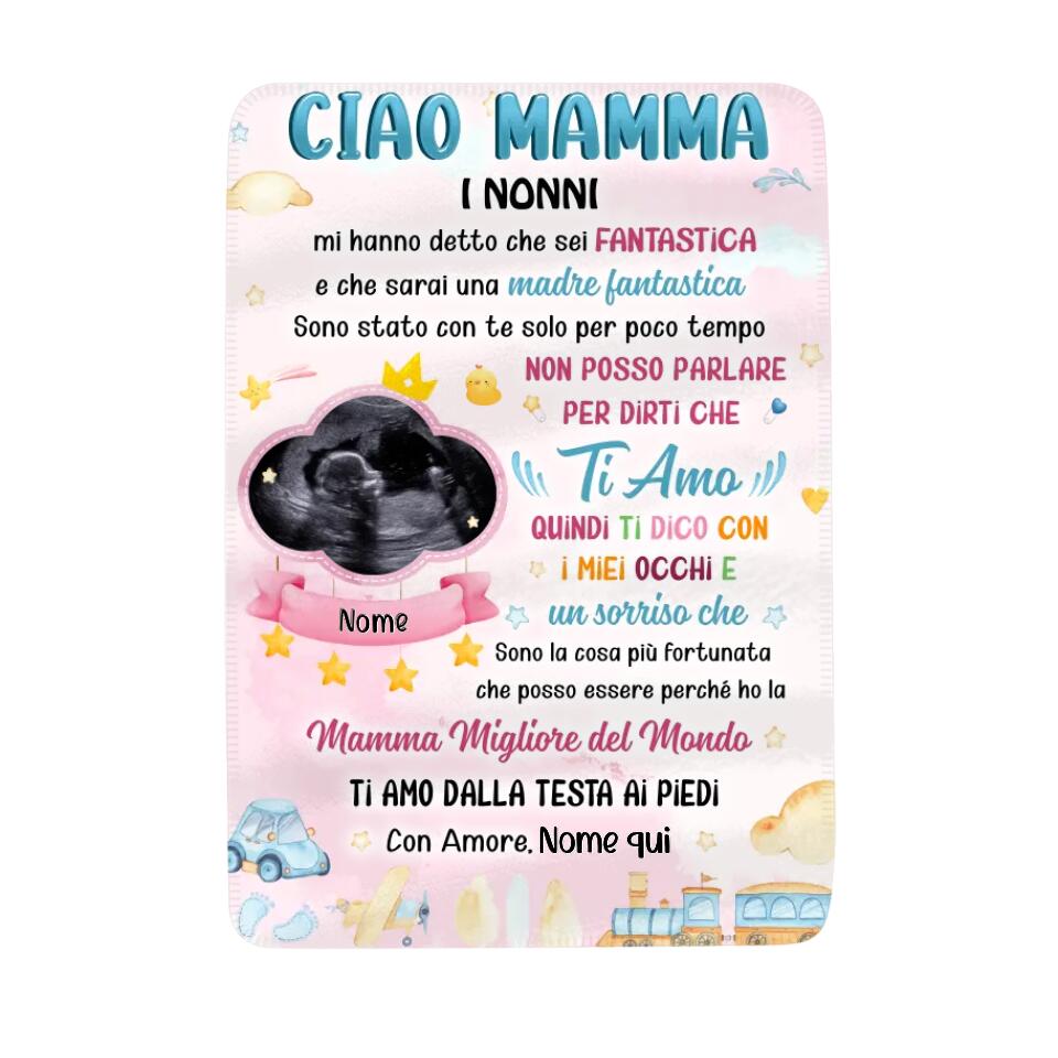 Manta de bebé personalizada para mamá | Regalo personalizado para mamá | Mamá te amo de pies a cabeza