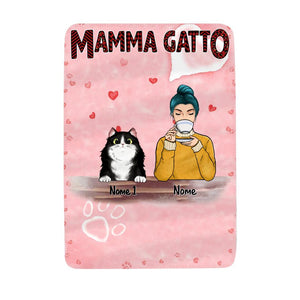 Manta personalizada para amantes de los gatos | Regalo personalizado para amantes de los gatos | Madre Gato 