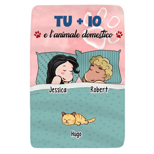 Manta personalizada para amantes de las mascotas | Regalo personalizado para amantes de las mascotas | Tú, yo y la mascota.