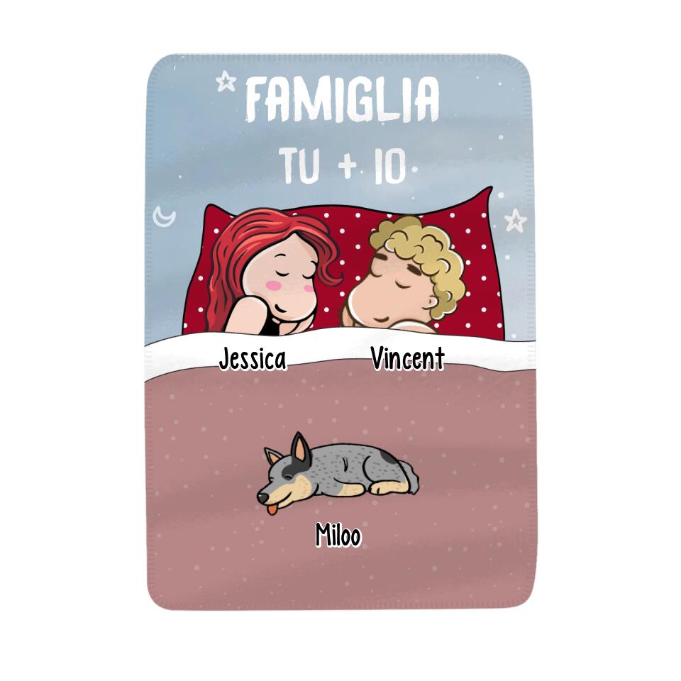 Coperta personalizzata per Gli amanti degli animali domestici | Regalo personalizzato per Gli amanti degli animali domestici | La Coppia Ama Cani E Gatti