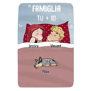 Manta personalizada para amantes de las mascotas | Regalo personalizado para amantes de las mascotas | La pareja ama los perros y los gatos. 