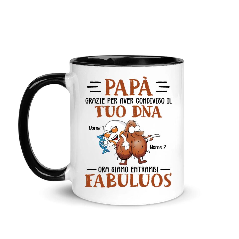 Taza personalizada para papá | Regalo personalizado para papá | Gracias por compartir tu ADN.