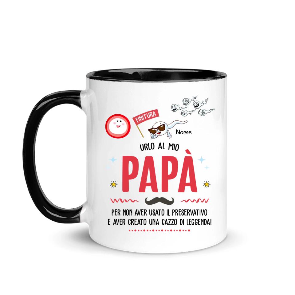 Taza personalizada para papá | Regalo personalizado para papá | Le grito a mi papá por no usar condón