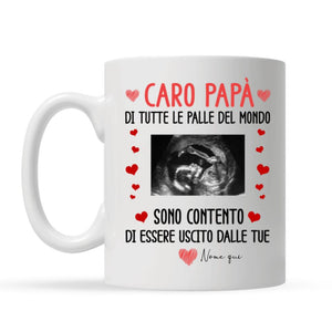 Tazza personalizzata per Papà| Regalo prima festa del papà | Caro papà di tutte le palle del mundo