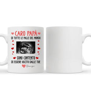 Tazza personalizzata per Papà| Regalo prima festa del papà | Caro papà di tutte le palle del mundo