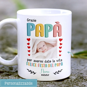 Taza personalizada para papá | Regalo personalizado para papá | Gracias Papa