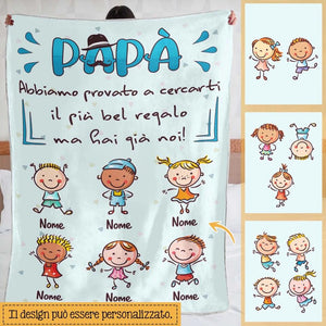 Coperta neonato personalizzata per Papà | Regalo personalizzato per Papà | Papà Abbiamo Provato A Cercarti