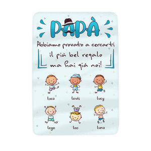 Manta de bebé personalizada para papá | Regalo personalizado para papá | Papá, intentamos buscarte