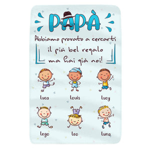 Manta de bebé personalizada para papá | Regalo personalizado para papá | Papá, intentamos buscarte