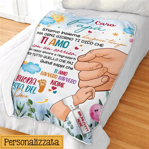 Coperta neonato personalizzata per Papà | Regalo personalizzato per Padre | Stiamo insieme da poco tempo ma ogni giorno ti dico che ti amo con un sorriso