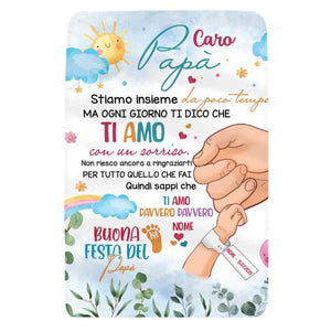 Manta de bebé personalizada para papá | Regalo personalizado para padre | Llevamos poco tiempo juntos pero todos los días te digo que te quiero con una sonrisa.