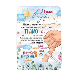 Manta de bebé personalizada para papá | Regalo personalizado para padre | Llevamos poco tiempo juntos pero todos los días te digo que te quiero con una sonrisa.