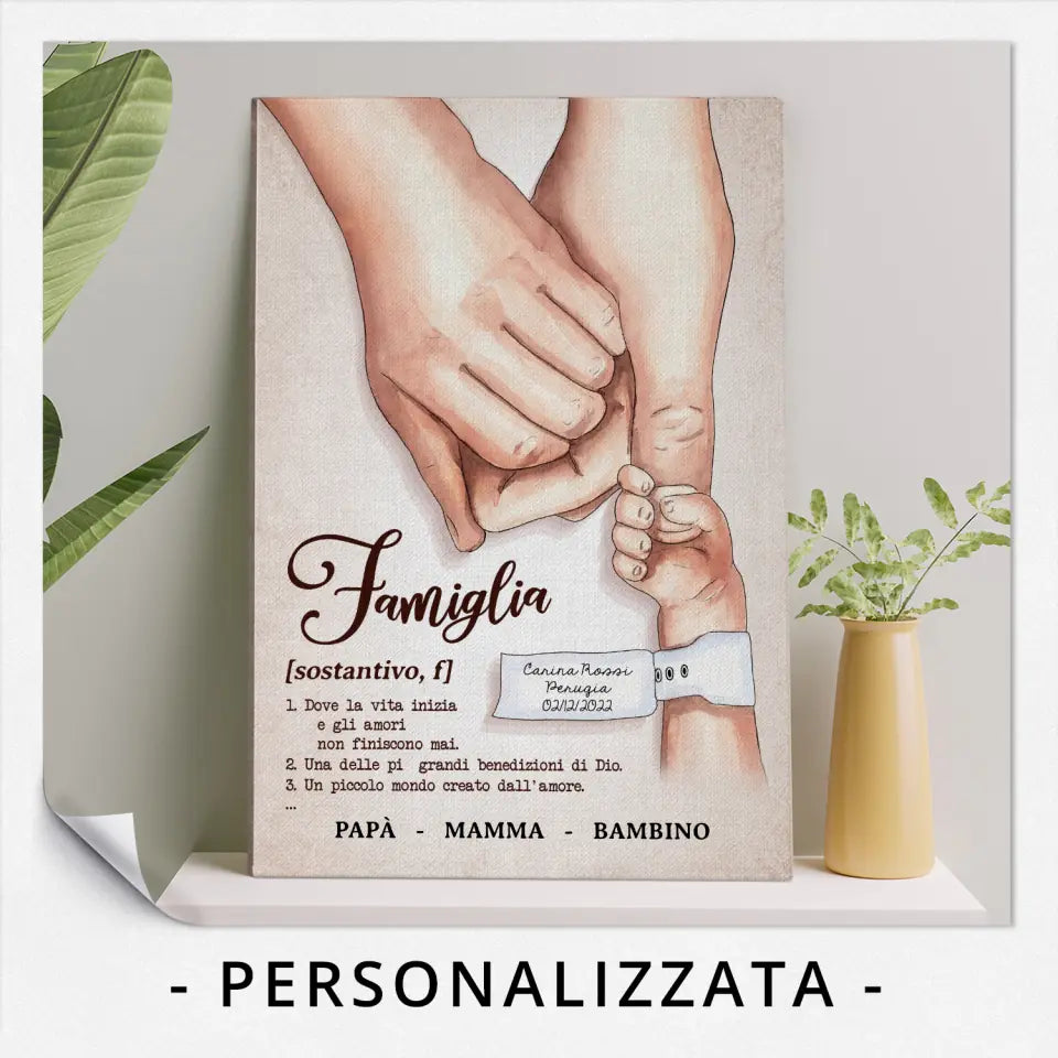 Impresión de lienzo personalizada para papá | Regalo personalizado para padre | familia es