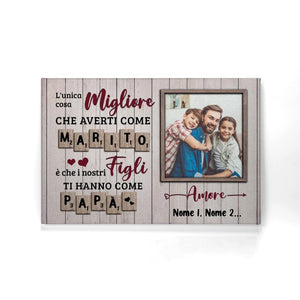 Impresión de lienzo personalizada para papá | Regalo personalizado para marido | Lo único mejor que tenerte como Esposo es que nuestros hijos te tengan como Papá.