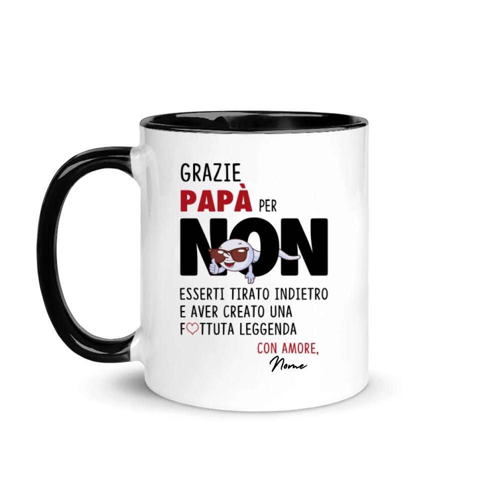 Taza personalizada para papá | Regalo personalizado para padre | Gracias papá por no echarse atrás