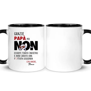 Taza personalizada para papá | Regalo personalizado para padre | Gracias papá por no echarse atrás