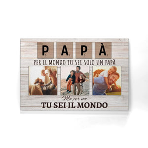 Impresión de lienzo personalizada para papá | Regalo personalizado para papá | Para nosotros tu eres el mundo