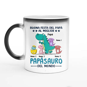 Taza personalizada para papá | Regalo personalizado para padre | Al mejor papasaurus del mundo.