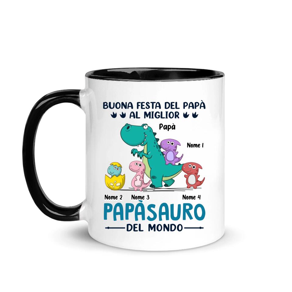 Taza personalizada para papá | Regalo personalizado para padre | Al mejor papasaurus del mundo.