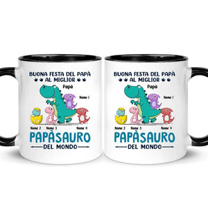 Taza personalizada para papá | Regalo personalizado para padre | Al mejor papasaurus del mundo.