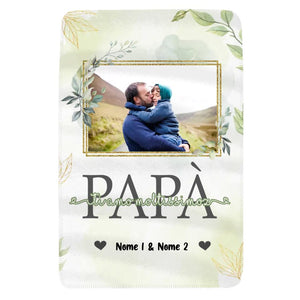 Coperta neonato personalizzata per Papà | Regalo personalizzato per Padre | Papà Ti amo moltissimoz