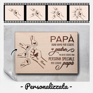 Impresión de lienzo personalizada para papá | Regalo personalizado para papá | Papá Todo hombre puede ser padre.