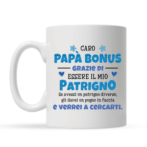 Tazza personalizzata per Bonus papà | Regalo personalizzato per Bonus papà | Grazie di essere il mio patrigno