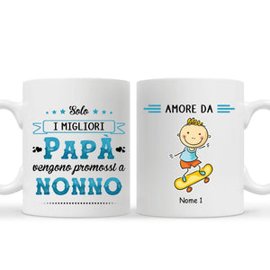 Taza personalizada para abuelo | Regalo personalizado para abuelo | Sólo los mejores papás son ascendidos a abuelo