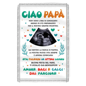 Coperta personalizzata per Papà | Regalo prima festa del Papà | Ciao Papà non vedo l'ora di conoscerti