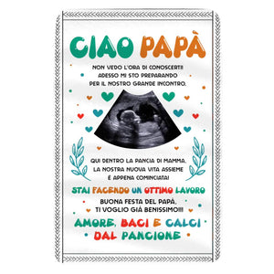 Coperta personalizzata per Papà | Regalo prima festa del Papà | Ciao Papà non vedo l'ora di conoscerti