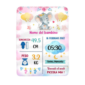 Coperta personalizzata per Bambino | Regalo personalizzato per Bambino | Coperta di benvenuto