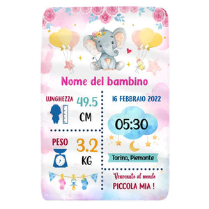 Manta personalizada para bebé | Regalo personalizado para niño | manta de bienvenida