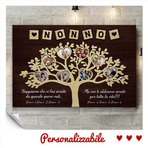 Stampa su tela personalizzata per Nonno | Regalo personalizzato per Nonno | Noi ti abbiamo amato per tutta la vita!!!