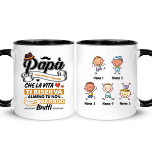 Taza personalizada para papá | Regalo personalizado para padre | Papá, no importa lo que te depare la vida, al menos no tienes hijos feos.