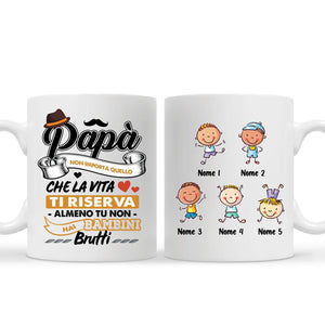 Taza personalizada para papá | Regalo personalizado para padre | Papá, no importa lo que te depare la vida, al menos no tienes hijos feos.