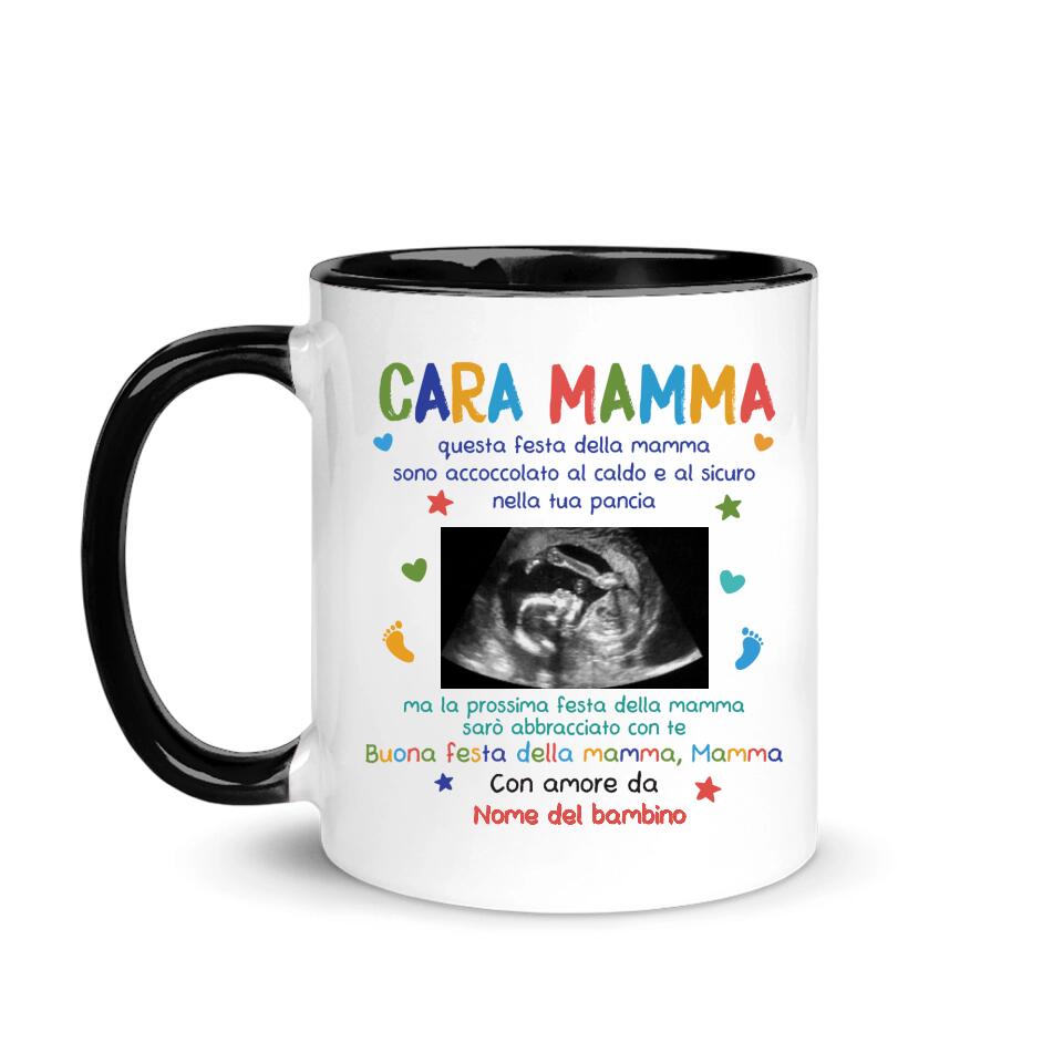 Taza personalizada para el primer día de la madre | Regalo personalizado para futura madre | El próximo día de la madre te estaré abrazando.