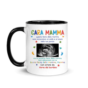 Taza personalizada para el primer día de la madre | Regalo personalizado para futura madre | El próximo día de la madre te estaré abrazando.