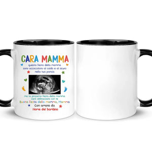 Taza personalizada para el primer día de la madre | Regalo personalizado para futura madre | El próximo día de la madre te estaré abrazando.